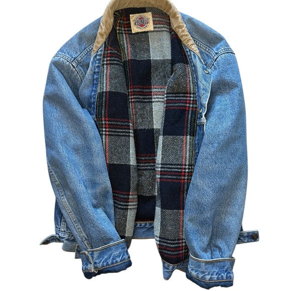 Vintage gwg snap up denim blanket lined jacket (sz 50 fits best oversized large) - Picture 6 of 7